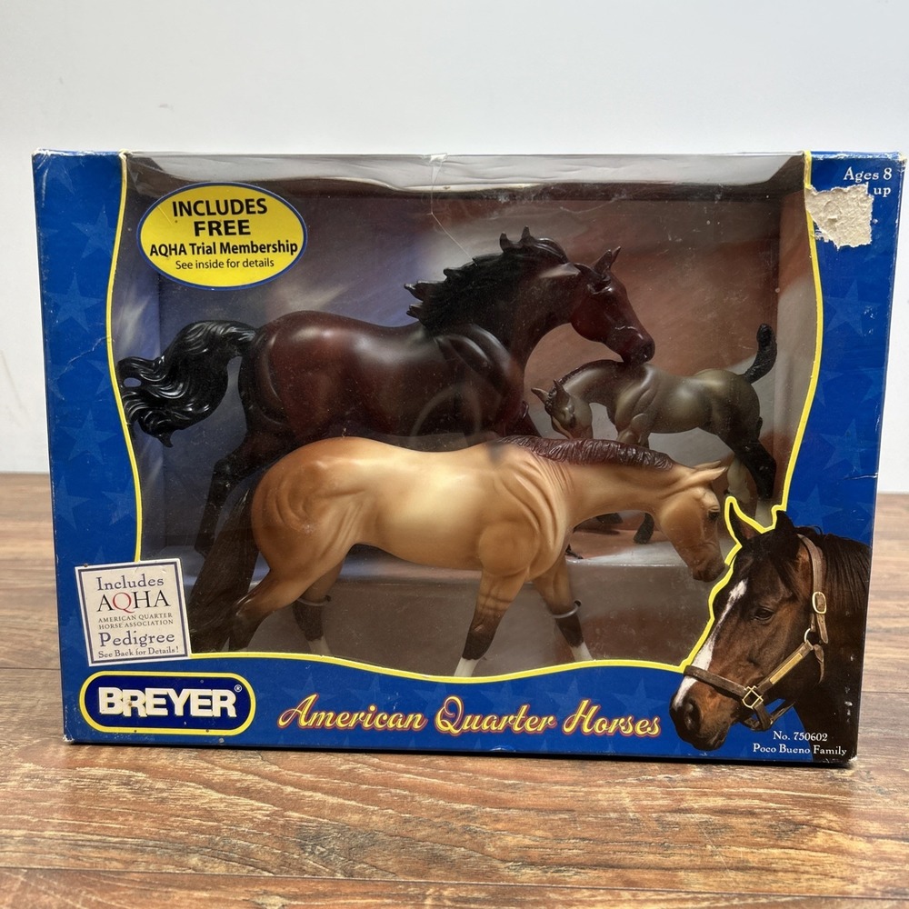 Vintage Breyer #750602 American Quarter Horses Poco Bueno Family New 2007